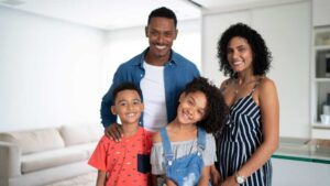 Latino family together overcoming autism stigma and disparities