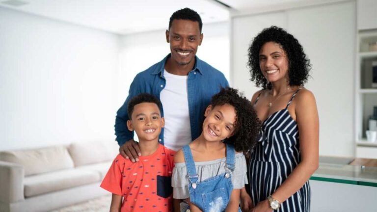 Latino family together overcoming autism stigma and disparities