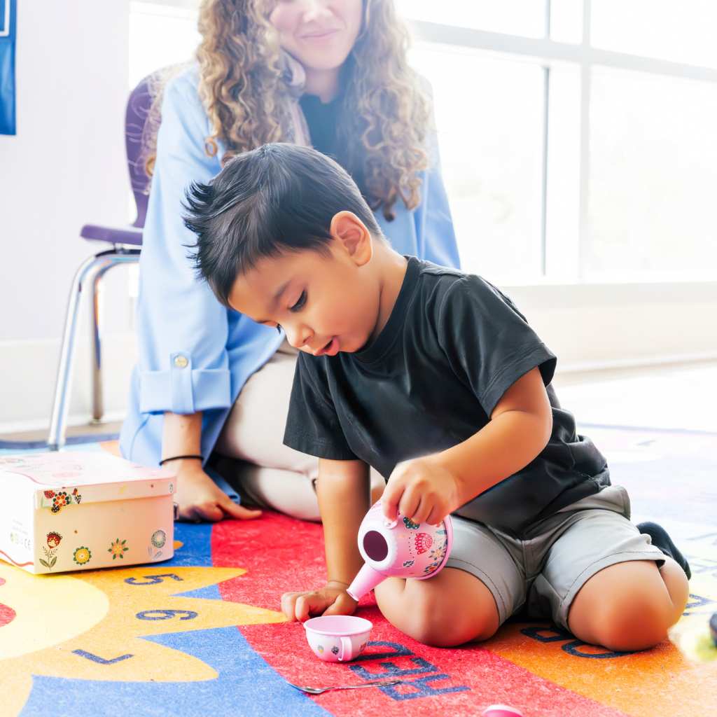 Child participating in an ABA therapy session