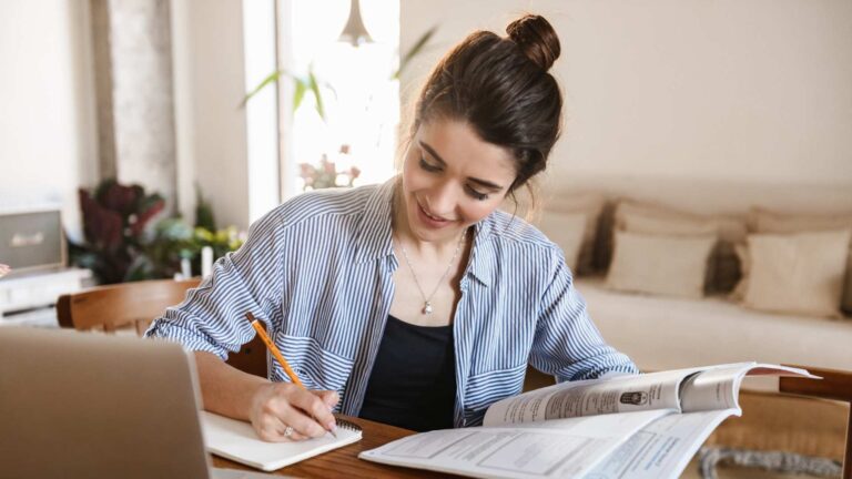 Girl studying for the BCBA exam