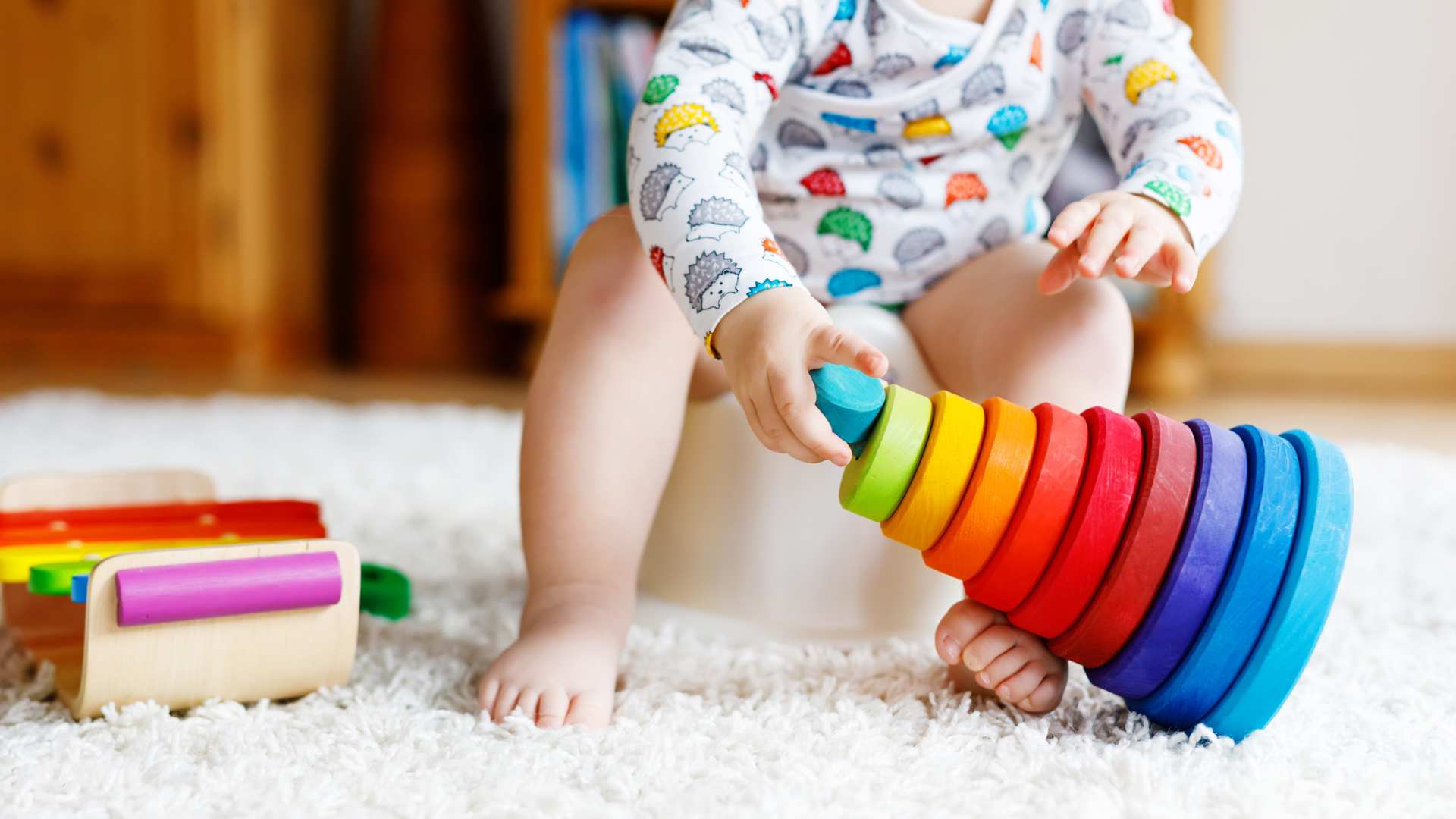 Illustration of a young baby showing signs of autism in 12-month-old